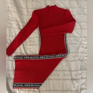 Michael Kors Logo Ribbed Dress